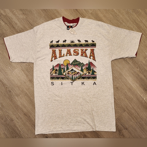 Vintage Signal Sports Sitka Alaska T Shirt Mountain Range Mens Size XL VTG 90s - Picture 1 of 10